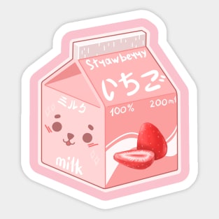 Strawberry milk Sticker